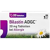 Bilastin ADGC® 20 St - Allergietabletten bei Heuschnupfen - schnell & langanhaltend bis 24 St. wirksam bei allergischem Schnupfen, Nesselsucht(Urtikaria), Juckreiz, Tierhaar- und Hausstauballergie
