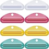 Chengu 8 Pieces Toothpaste Tube Squeezer Dispenser Toothpaste Clips for Bathroom (Red, Green, Yellow, White)