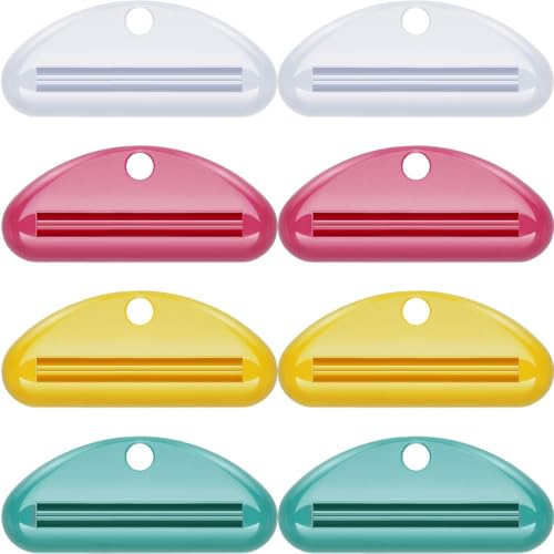 Chengu 8 Pieces Toothpaste Tube Squeezer Dispenser Toothpaste Clips for Bathroom