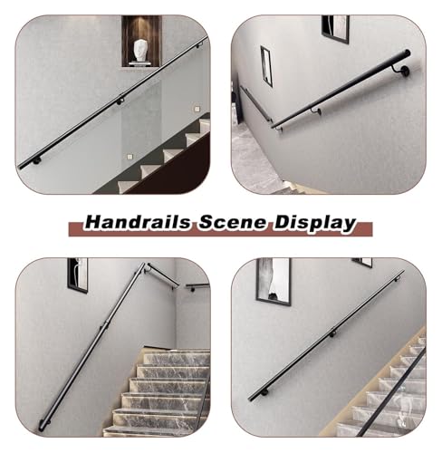 Kit de pasamanos de metal para escaleras de diseño robusto ajustable 5