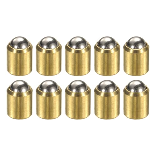 HARFINGTON 6pcs Ball Point Spring Plungers 10x13mm Brass No Step Positioning Beads Ball Spring Plungers Ball Catch Latch for Door Cupboard Mechanical Devices Furniture