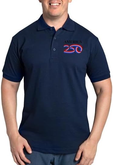 CafePress America250: Black Vertical Logo Men's Golf Polo Knit Shirt
