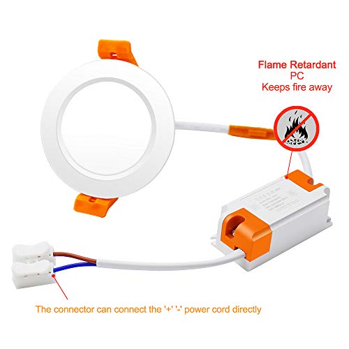 BIRRAY 2 Inch LED Recessed Downlight, 5000K Daylight White, 3W (35W Halogen Equivalent) Dimmable LED Ceiling Light with Driver, CRI 80+, 6 Pack by BIRRAY - Used condition - Image 2