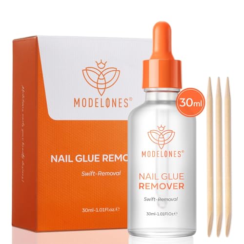 modelones 30ml Nail Glue Remover for Press On Nails, Upgrade Clear Stick On Nails Remover for...
