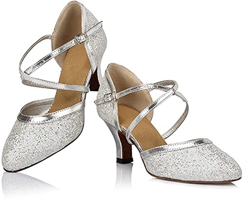 Sequin Women's Suede Sole Party Wedding Shoes Practice Ballroom Dance Shoes for 1920S3