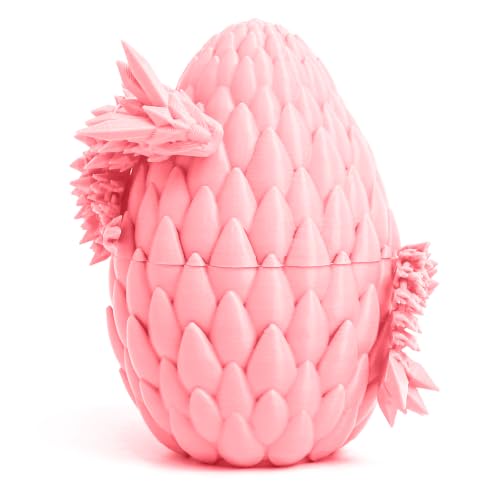 Flavery 3D Printed Dragon Egg - Surprise Egg with 12" Flexible Crystal Dragon Inside, Mythical 3D Printed Gift Toy, Desk Executive Pet, Figurine Decor for Christmas, Birthday, Easter