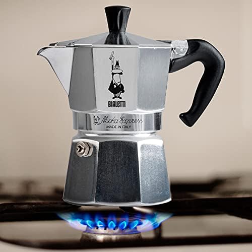 Bialetti Moka Express Espressokocher, Aluminium, Grau, 6 Tassen