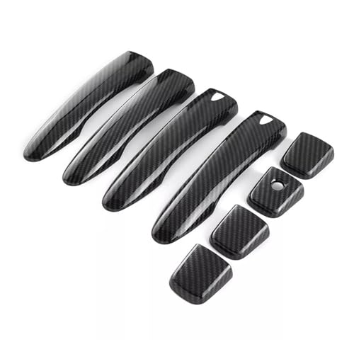 Garniture protection poignée extérieure Nissan Qashqai J11 anti-rayures carbone