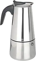 Cafeteira Italiana Inox 6 Xícaras – Moka Express Tradicional em Aço Inox 300ml, Cafeteira de Fogão para Café Expresso Forte e Aromático (300ml)