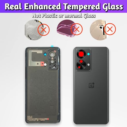LUVSS Back Glass Cover Replacement Compitable for OnePlus Nord 2T 5G Rear Cover + Camera Lens + Repair Manual DIY Tools Kit (Gray) - Image 2