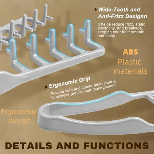 Peine de dientes anchos 4 piezas para texturizar cabello miniatura 4