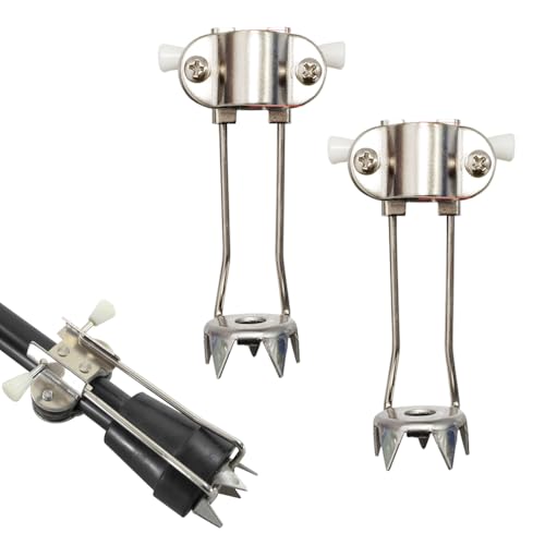 Aoreun - Aoreun Griffes de glace avec couronne dentelée (2 pièces), pliable, couronne dentelée, béquilles d'avant-bras, griffes de glace pour canne de marche, 5 pointes, pour tous les bâtons et béquilles (16