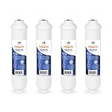 Aquaboon Premium Inline Post/Carbon Polishing Water Filter Catridge for Reverse Osmosis System Standard Size (Quick Connect Fiting) RO Water Filter Replacement Compatible with ICF-10 4-Pack