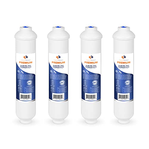 Aquaboon Premium Inline Post/Carbon Polishing Water Filter Catridge for Reverse Osmosis System Standard Size (Quick Connect Fiting) RO Water Filter Replacement Compatible with ICF-10 4-Pack