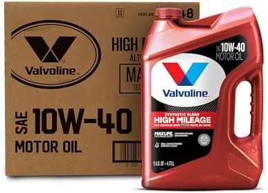 Valvoline High Mileage with MaxLife Technology SAE 10W-40 Synthetic Blend Motor Oil 5 QT, Case of 3