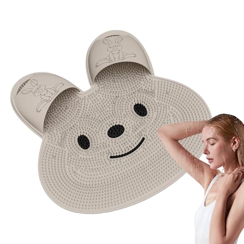 Anti-Slip Mat, Bathtub Foot Cleaner, Bathroom Floor Scrubber, Callus Removal Bristles, Gentle Massage Texture, Safety to Use 45x45x2.5cm, for Bathing