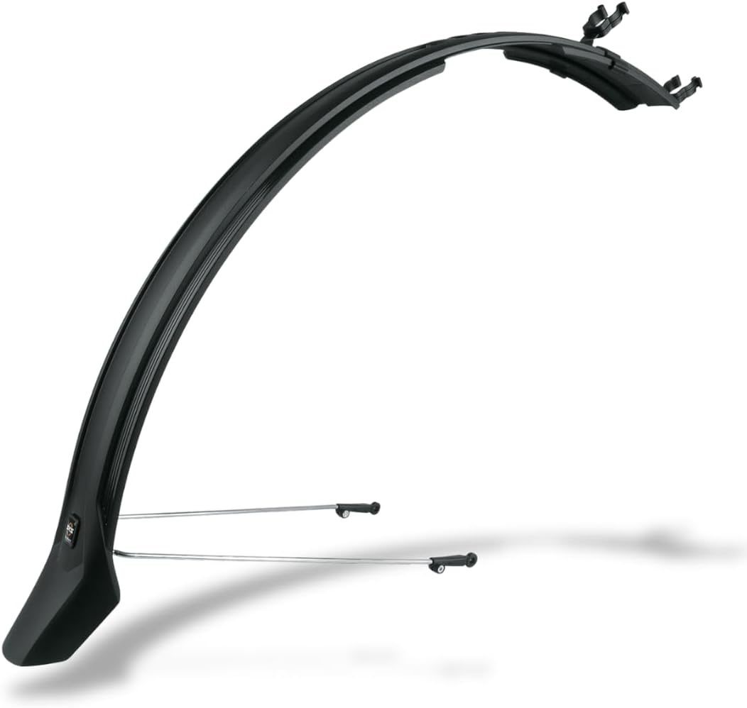 SKS Germany Velo 65 Mountain Rear 29 Inch Rear Mudguard with Struts (Splash Guard for Mountain Bikes, for Tyre Width 52-60 mm, Angle Mounting, Includes Struts and Frame Clip)