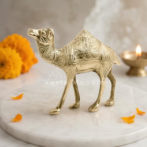 Image of Brass Designer Camel Idol, Vastu Remedy for Business Growth (16 cm, 780 g)