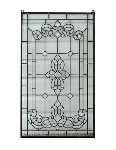 TMI ART PANEL All Clear Stained Glass Beveled Window Panel 20x34.25 inches TMI2034-125