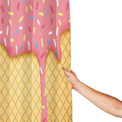 Rideau de douche polyester imprimé avec bouton-pression et accessoires de bain - 5