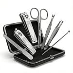 7-Piece Manicure Set for Men & Women - Stainless Steel Nail Clippers Kit with Travel Case, Cuticle Tool & Nail File - Durable Grooming Essentials for Home, Travel, Gifts