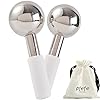 pfefe Ice Globes for Face & Eyes, Unbreakable Stainless Steel Cryo Sticks for Beauty Routines, Facials Cold Roller Cooling Globes for Puffiness, Wrinkles, Dark Circles, Headaches