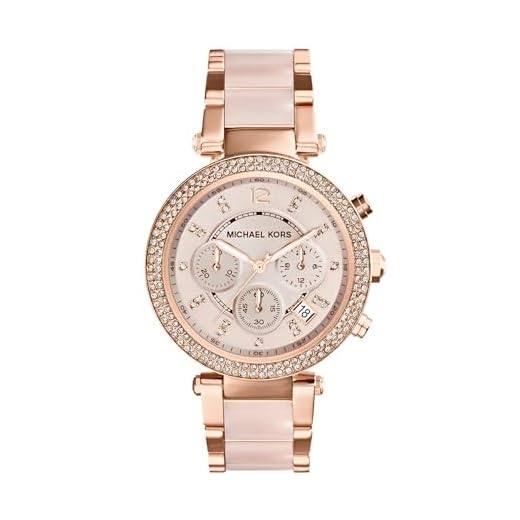 Michael Kors dam kronograf kvarts klocka rostfritt stål armband rosguld
