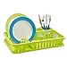Escurreplatos de Plástico 45 x 29,7 x 8 cm , Organizador de Cocina, Escurridor con Bandeja para Cocina… (Verde)