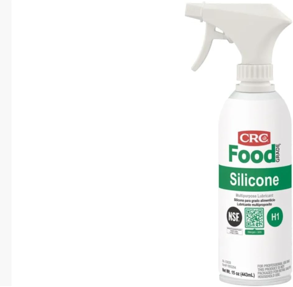 CRC Food Grade Silicone Lubricant, 15 fl oz Non-Aerosol Spray Can, Clear/White,3039