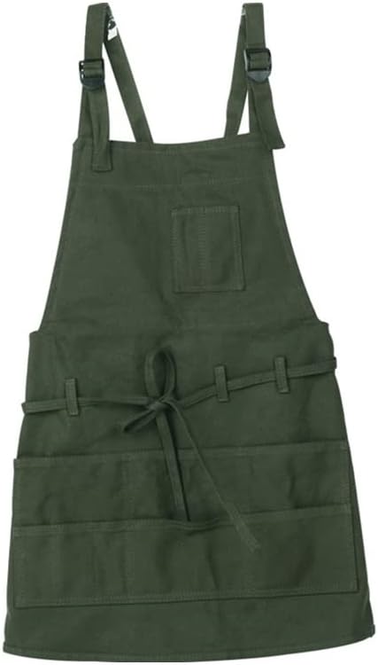 Delantal de trabajo profesional resistente color verde oliva miniatura 7
