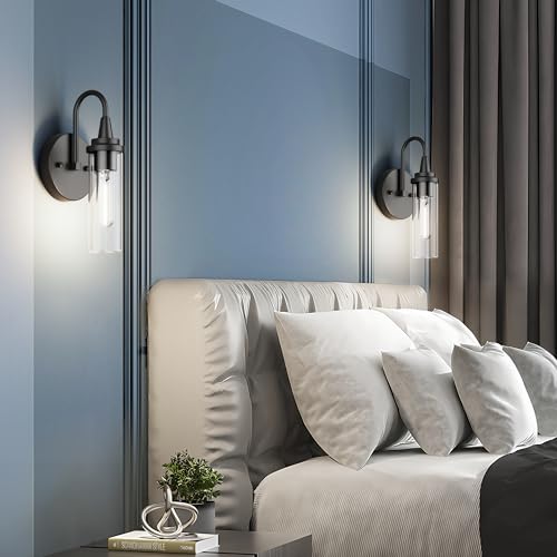 Aipsun Black Wall Sconces Set of Two, Sconces Wall Lighting Hardwired Wall Sconce Indoor Wall Light for Living Room Hallway (Exclude Bulb) by Aipsun - Used condition - Image 3