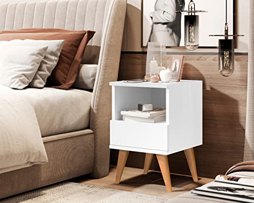 kit 2 mesas de cabeceira 1 gaveta Pes Palito Pantanal branco - Comprar Moveis em Casa