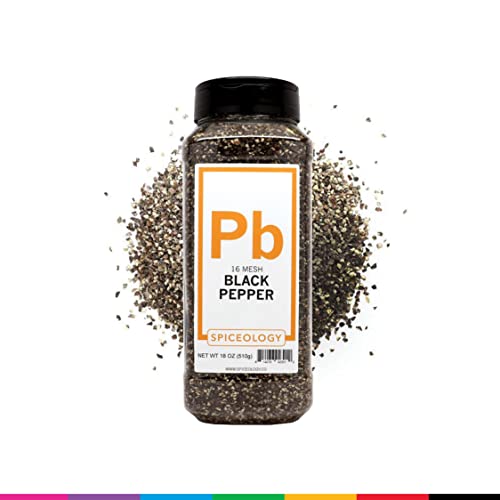 Spiceology - 16 Mesh Ground Black Pepper - Extra Course - For Use On: Beef, Pork, Chicken, Fish, Game Or Vegetables - Bulk Pepper Spices And Seasonings For Home Cooks, Chefs, And Professional Kitchens - 16 Oz #TOP1