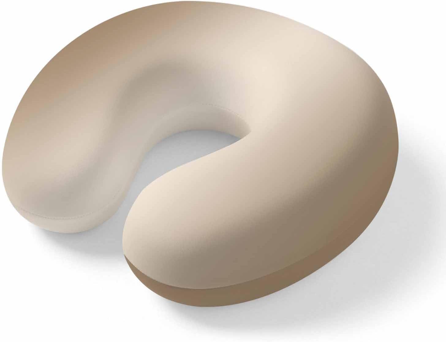 Neck Pillow Khaki Gradient Pattern Washable Memory Foam Pillow for Airplane Office Car Sleeping, Abstract Monochrome Art Travel Pillows U Shaped Stretch Neck Support Pillows