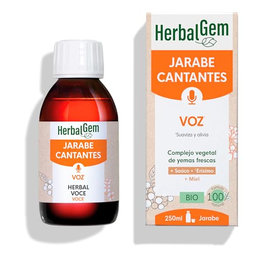 HERBALGEM - Jarabe de los Cantantes - Brillo Vocal - Para las Cuerdas Vocales - Enriquecido con Yemas - Receta Tradicional - Certificado Ecológico - 250 ml