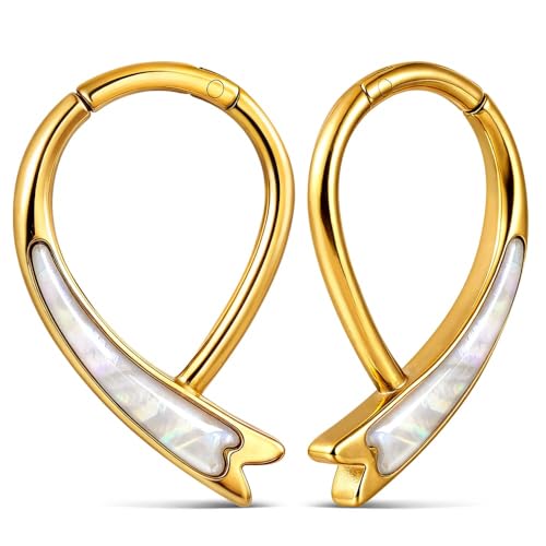 Casvort 2PCS Hypoallergenic Gold Elegant Conch Knot Ear Weights for Stretched Ears 316 Stainless Steel Ear Hangers 4mm 6g Gauges for Ears Fashion Piercing Body Jewelry