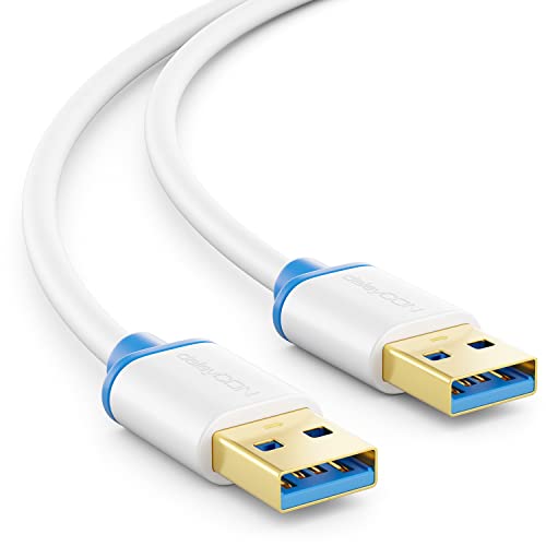 2 Cavi Prolunga USB 3.0 Maschio-Femmina A 90° Gomito, 30 Cm, 5 Gbps, Per PC E TV, Schermati, Nero