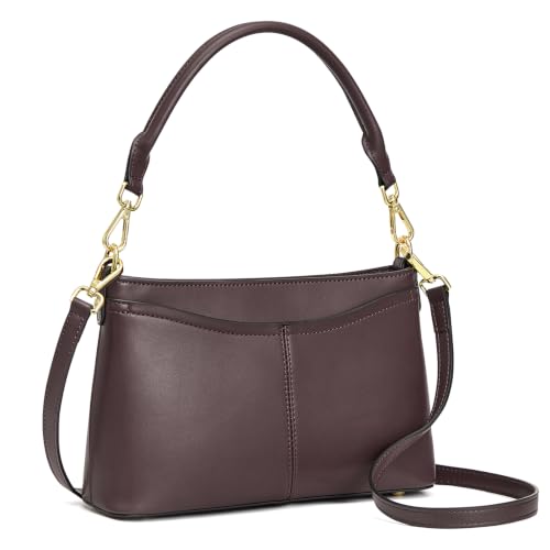 Image of Kattee Genuine Leather Crossbody Bags for Women Small Shoulder Purse Handbags with 2 Detachable Straps 6 Card Slots