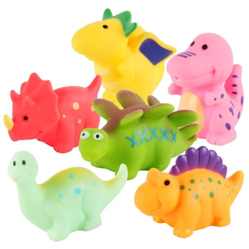 Juguetes de Baño Dinosaurios para Bebés 6 Piezas Flotantes Sensoriales de Goma Suave Impermeables sin Agujeros para Bañera Piscina Regalo Educativo para Niños y Niñas Desde 1 Año Juego Interactivo