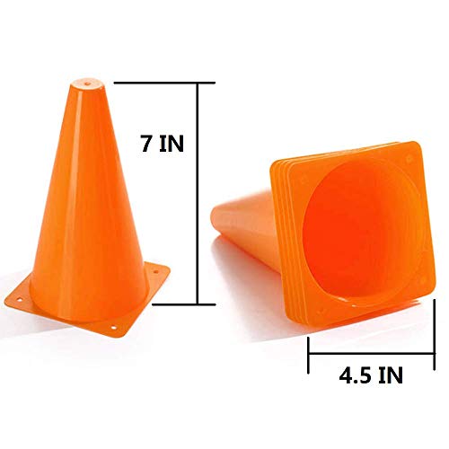 Yoqxhy Soccer Cones (25 Pack,7 Inch) Agility Training Sports Cone Plastic With Carry Bag For Kids Football Basketball Drills Field Markers, (5 Colors) #TOP2