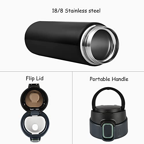 Funkrin Insulated Coffee Travel Mug, 16Oz Personalized Tumbler With Flip Lid, Vacuum Stainless Steel Leak-Proof Thermos Flask Cup For Gifts Office School Outdoors #TOP1