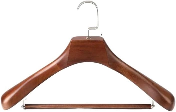 Suit Hangers Beech Wood Wide Shoulder Large Clothes Wooden Suit Hanger Clothing Store(A Lotus Dark x5)