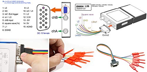 Loto Usb/Pc Oscilloscope Osc2002L, Sampling 1G S/S, Bw 50M Hz, 2-Channel ||Oscilloscope+Logic Analyzer || 8~13 Bit Vertical Resolution || Protocols Decoding, Fft, Digital Fir Filter || Extension Diy #TOP7