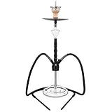 SMOKEZILLA® MINYA 2S Shisha Set Schwarz - 2 Schläuche + Anschluss & Mundstücke - Inklusive Shisha Zubehör Mit Kaminkopfset, Molassefänger & Kohlezange