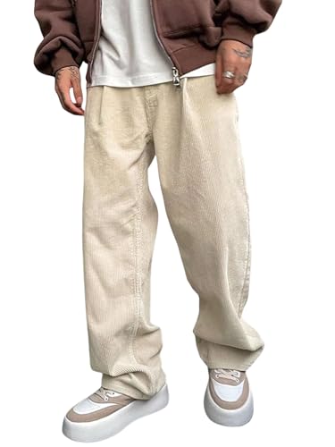 ZAFUL Men's Cargo Sweatpants Drawstring Loose Fit Casual Straight Solid Pants Joggers with Pockets