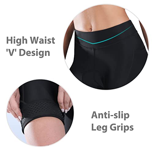 Baleaf Women's Bike Shorts 4D Padded Cycling Spinning Road Bike Pockets Wide Waistband Upf50+, Black Xl #TOP3