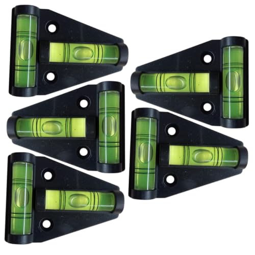 WOONEKY 5pcs T-shaped Triangle Bubble Levels Small Spirit Level Tool with Mounting Holes Two-way Measuring Leveler for Vehicle and Home Use