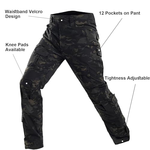 Tactical Uniform,Combat Pants and Shirt,Cap Balaclava Gloves Set,Camo Camouflage Suits, Men's Military Airsoft Gear - Image 6