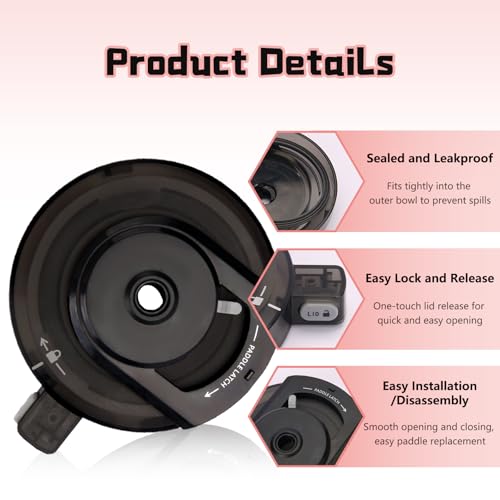 FIIOEOY Outer Bowl Lid Suitable for NC500 Ice Cream Maker, Reusable Creami Deluxe Lid Replacement Compatible with NC500/NC501 Series (NO Paddle), Dishwasher Safe, Leak Proof by FIIOEOY - Image 3