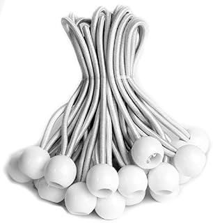 eHomeA2Z Ball Bungee White Heavy Duty 25 Pack Weather Resistant 5mm Thick